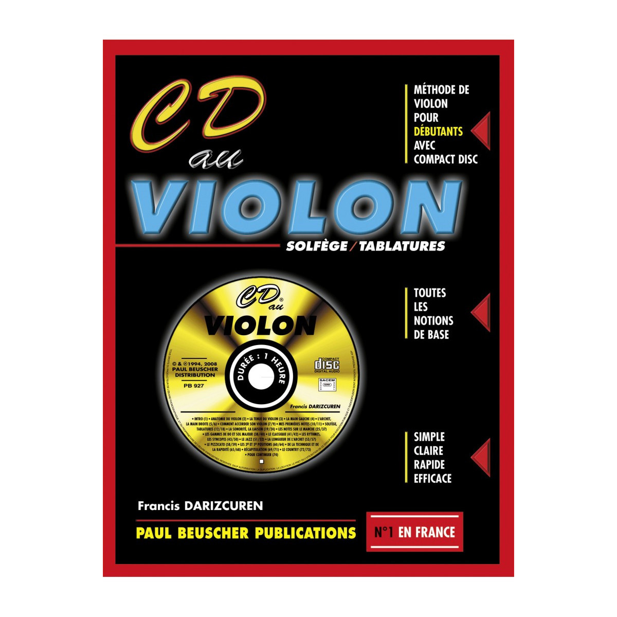 CD au Violon - Francis Darizcuren - Editions Paul Beuscher