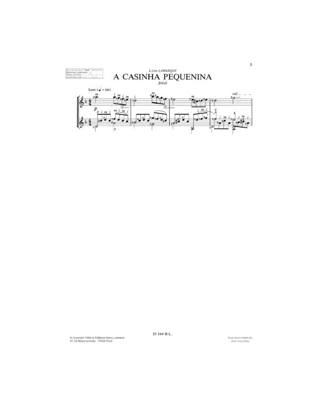 Chansons et Danses d'Amérique Latine Vol. D - Guitare - Henry Lemoine