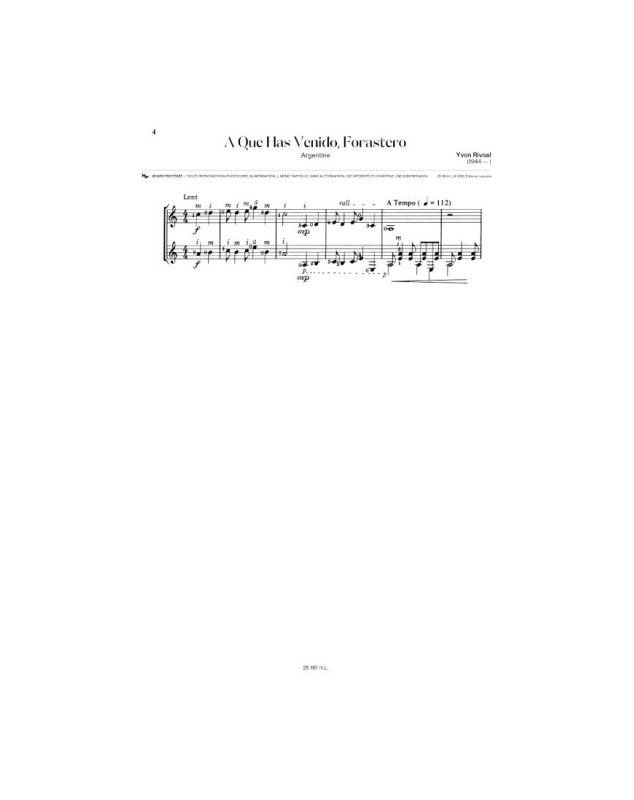 Chansons et Danses d'Amérique Latine Vol. A - 2 Guitares - Henry Lemoine