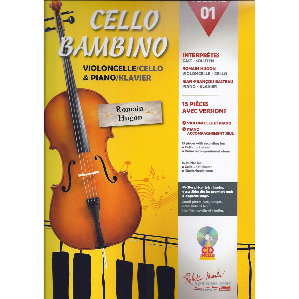 Cello Bambino Vol. 1 - Romain Hugon - Violoncelle - Editions Robert Martin