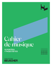 Cahier de musique 12 portées et pages d'écriture Seyes