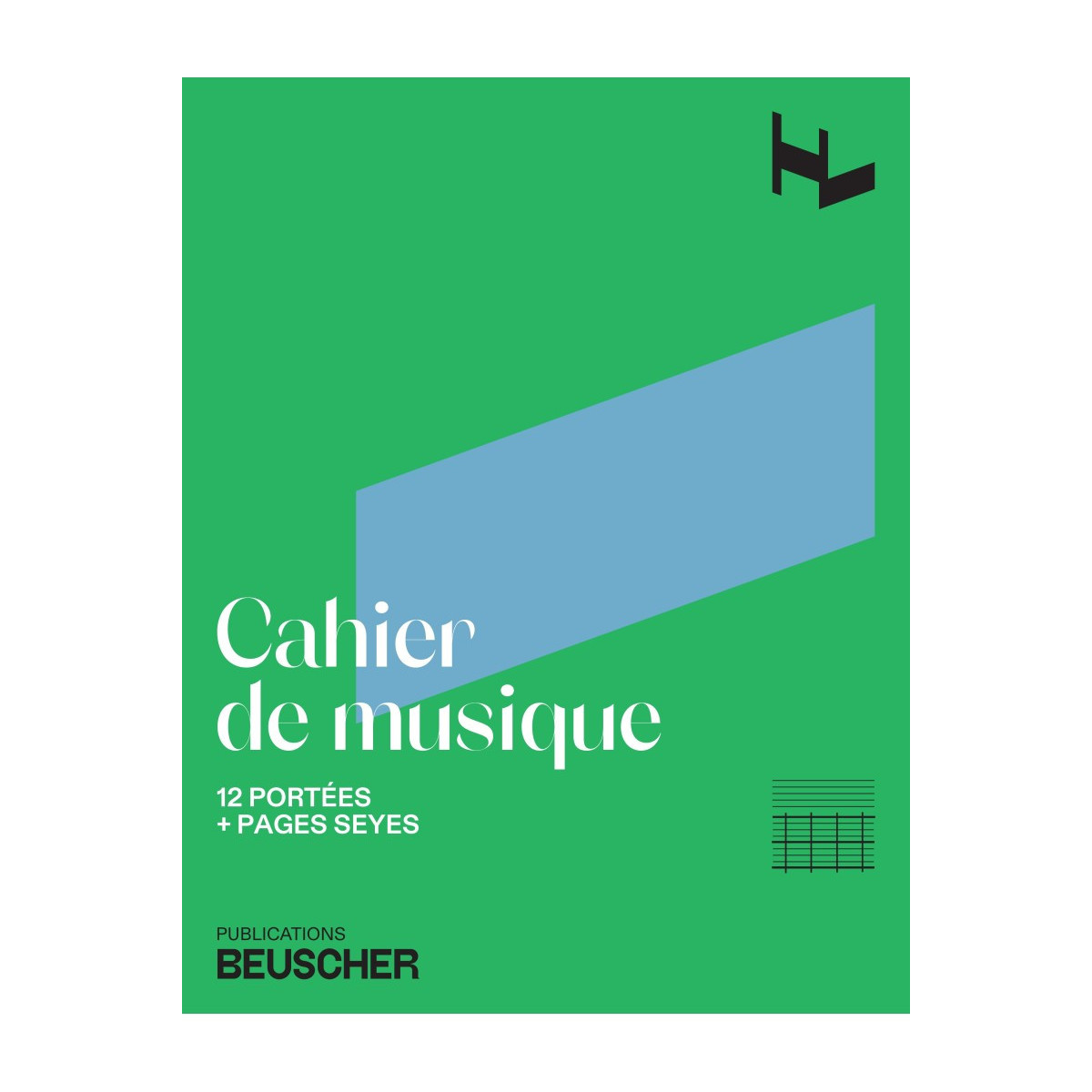 Cahier de musique 12 portées et pages d'écriture Seyes