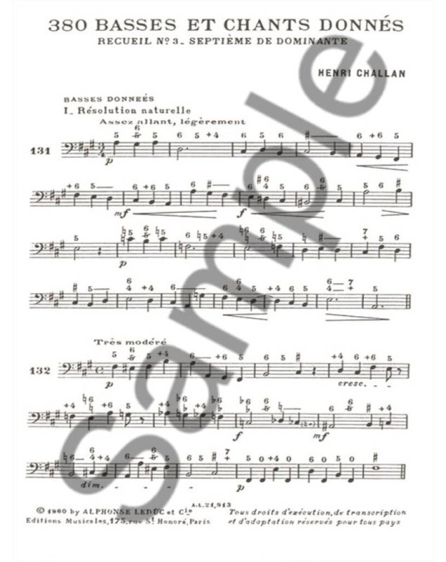380 Basses et Chants Donnés Vol. 3A - Henri Challan - Alphonse Leduc