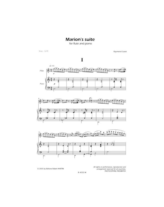 Marion's Suite - Raymond Guiot - Flute et Piano - Robert Martin