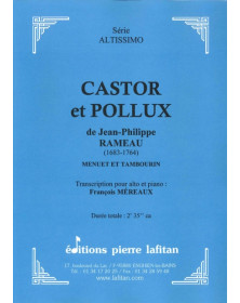 Castor et Pollux - Rameau - Alto et Piano - Editions Pierre Lafitan
