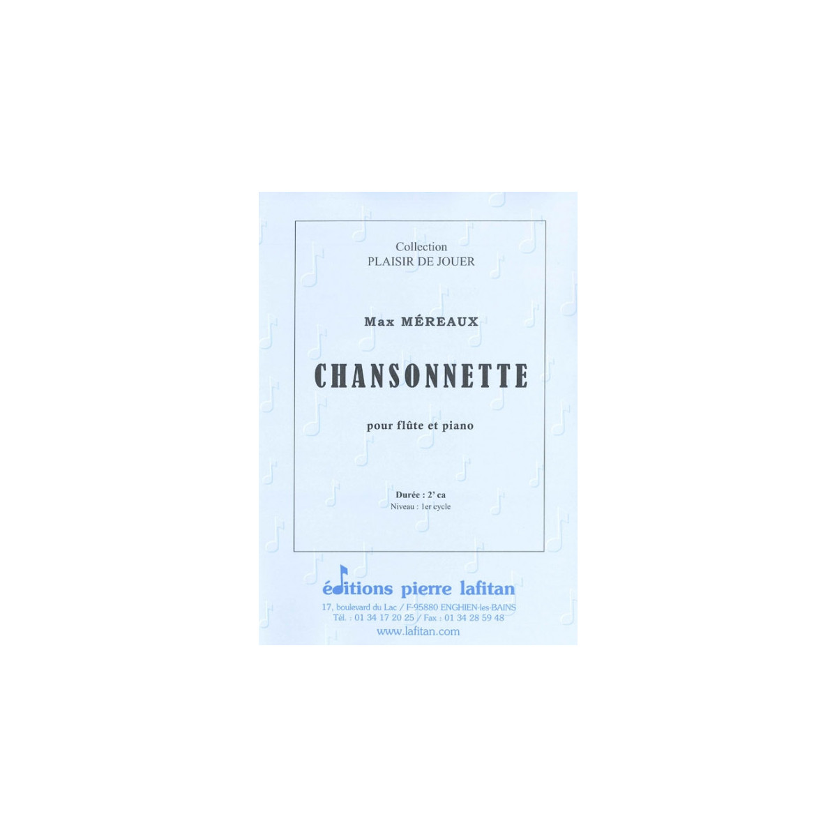 Chansonnette - Alto et Piano - Max Méreaux - Editions Pierre Lafitan
