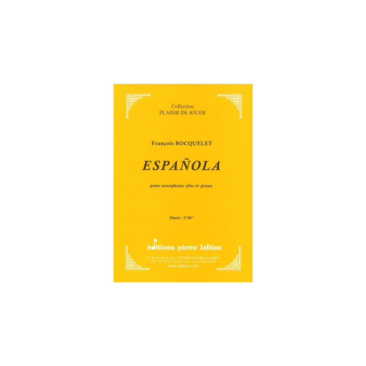 Española - Sax Alto et Piano - Francois Bocquelet - Ed. Pierre Lafitan