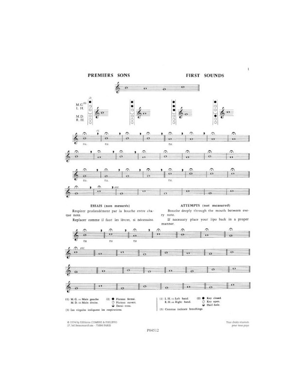 Le Hautboïste - méthode - André Caurette - Editions Combre