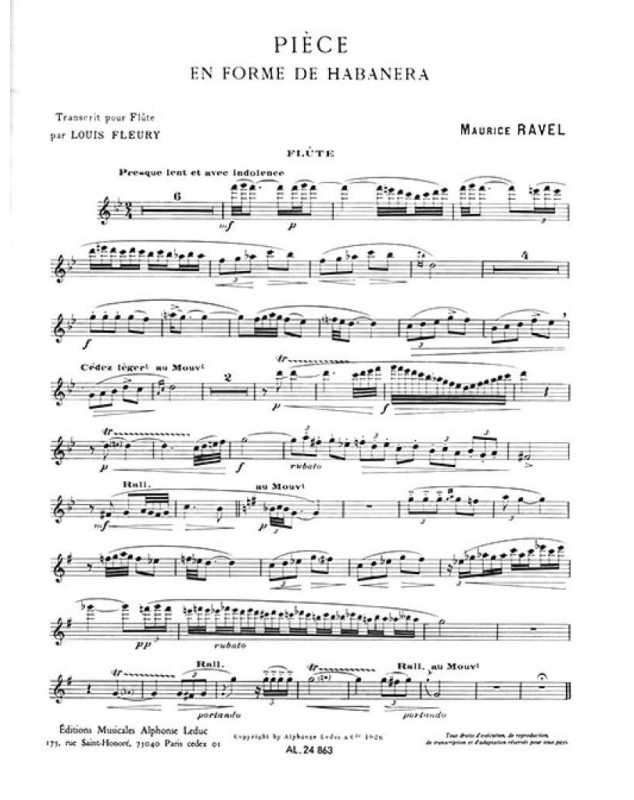 Pièce En Forme De Habanera - Flute et Piano - Maurice Ravel