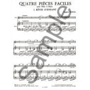 Quatre (4) Pièces Faciles - Flute et Piano - Eugène Bozza