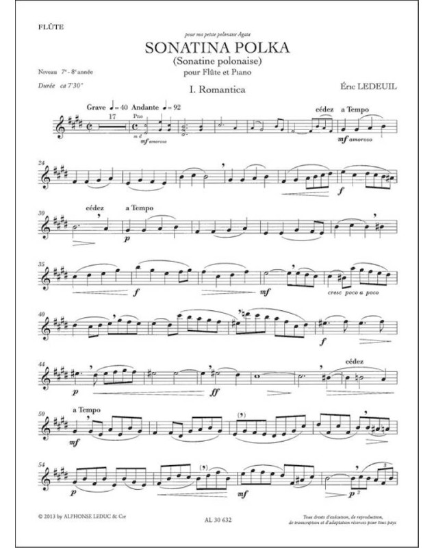 Sonatina Polka - Flûte et Piano - Eric Ledeuil - Alphonse Leduc