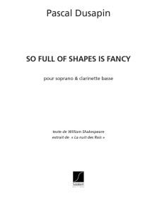 So Full Of Shape Is Fancy - Pascal Dusapin - Editions Salabert