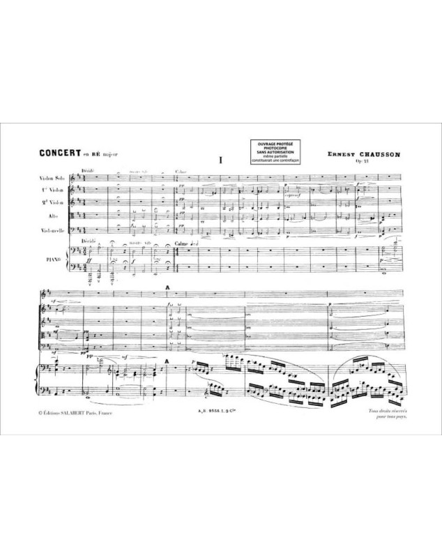 Concert en Ré Majeur Op. 21 - Ernest Chausson - Conducteur