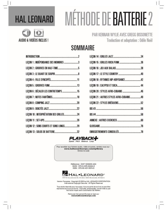Méthode de Batterie Vol. 2 - Hal Leonard - Kennan Wylie