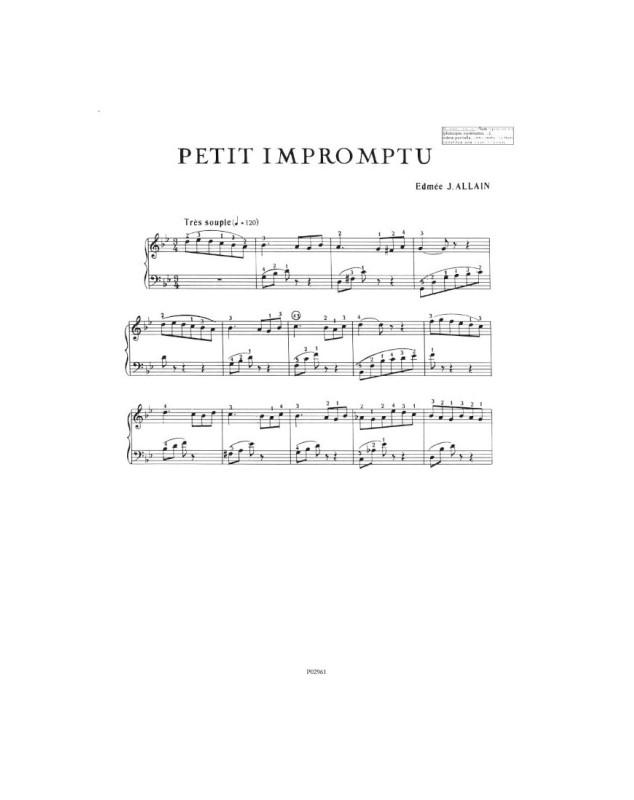 Petit Impromptu - Edmée J. Allain - Piano - Editions Combre
