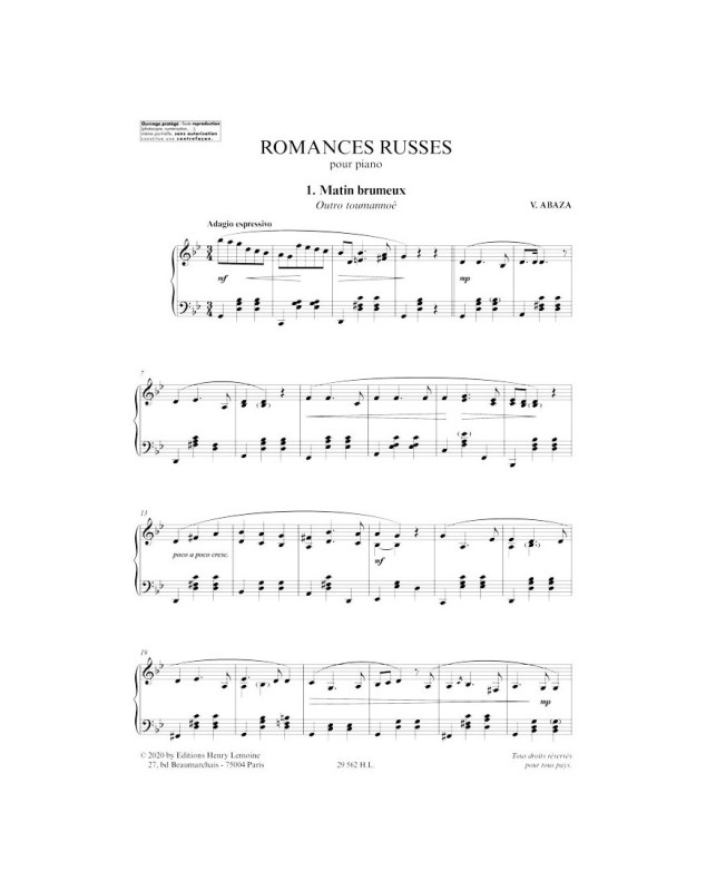 Romances Russes - Piano - Natalia Flament - Henry Lemoine