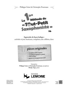 La 1ère méthode du Tout Petit Saxophoniste (Accompagnement seul) - GEISS | Lemoine