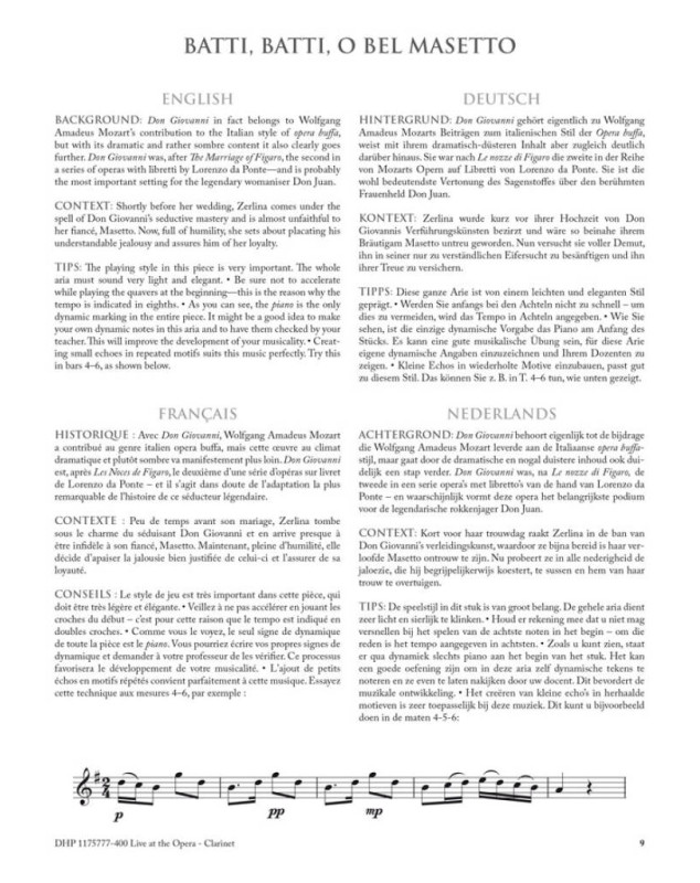 Live at the Opera - Clarinette - Editions De Haske