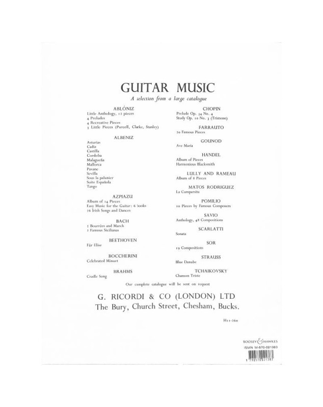 (50) Fifty Studies - Guitare - Dionisio Aguado - Editions Ricordi