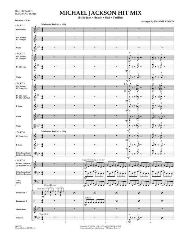 Michael Jackson Hit Mix - Flex Band - Conducteur + Parties - Hal Leonard