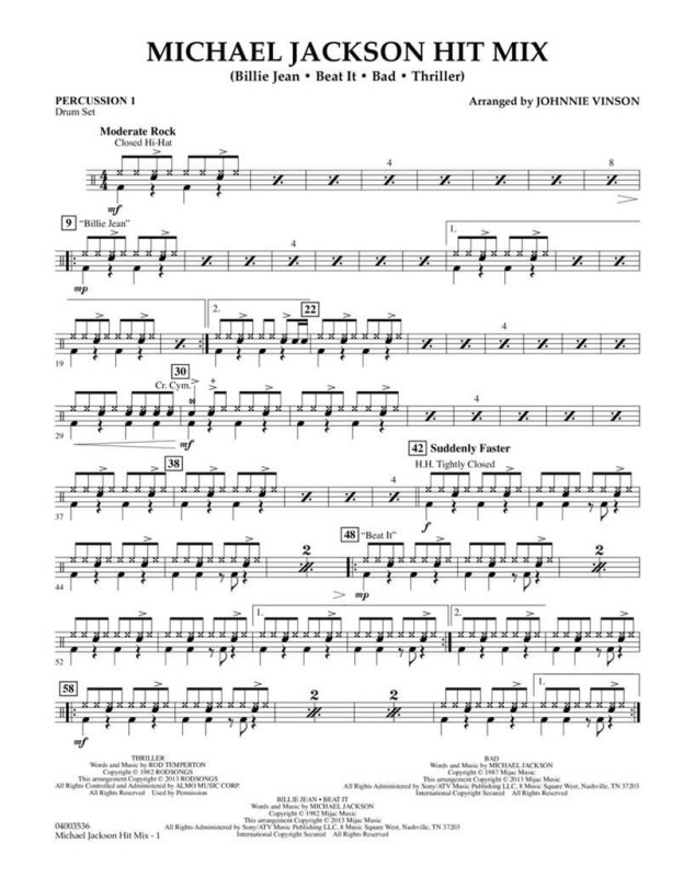 Michael Jackson Hit Mix - Flex Band - Conducteur + Parties - Hal Leonard