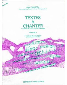 Textes à chanter Vol. 3 - Alain Grimoin - Editions Gérard Billaudot