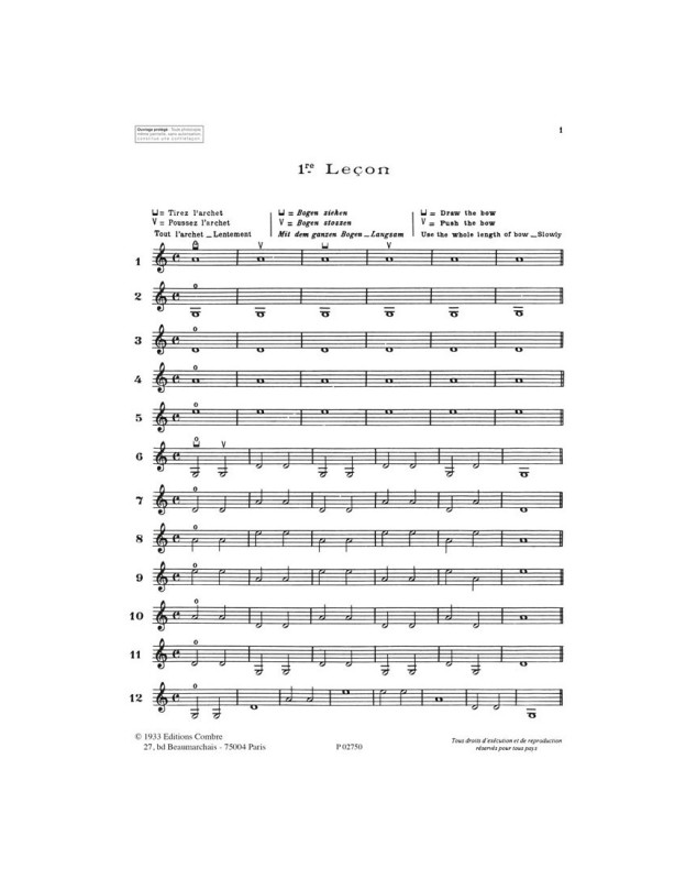 Méthode de violon Vol.1 (3e position) - Armand Massau - Combre