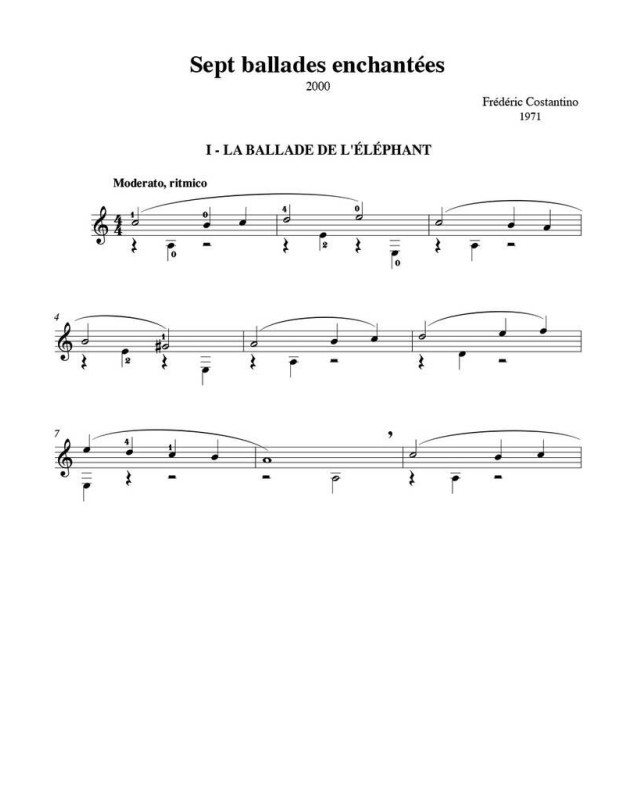 7 Ballades Enchantées - Guitare - Frédéric Costantino