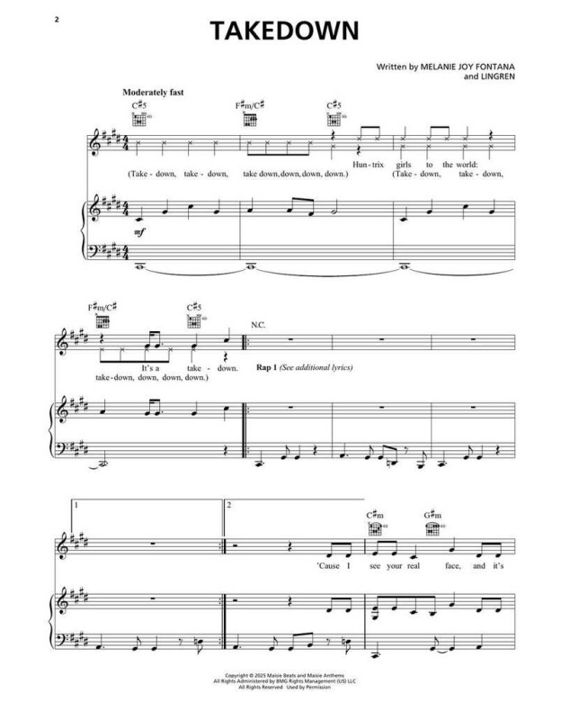 K-Pop Demon Hunters - Recueil pour Piano, Chant et Guitare