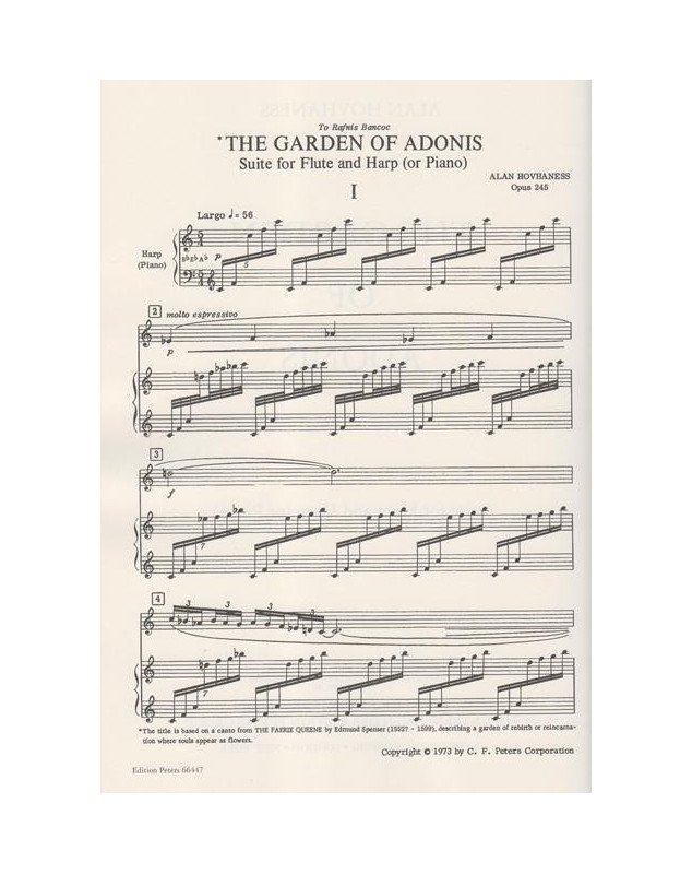 The Garden of Adonis Op. 245 - Alan Hovhaness - Flute et Harpe
