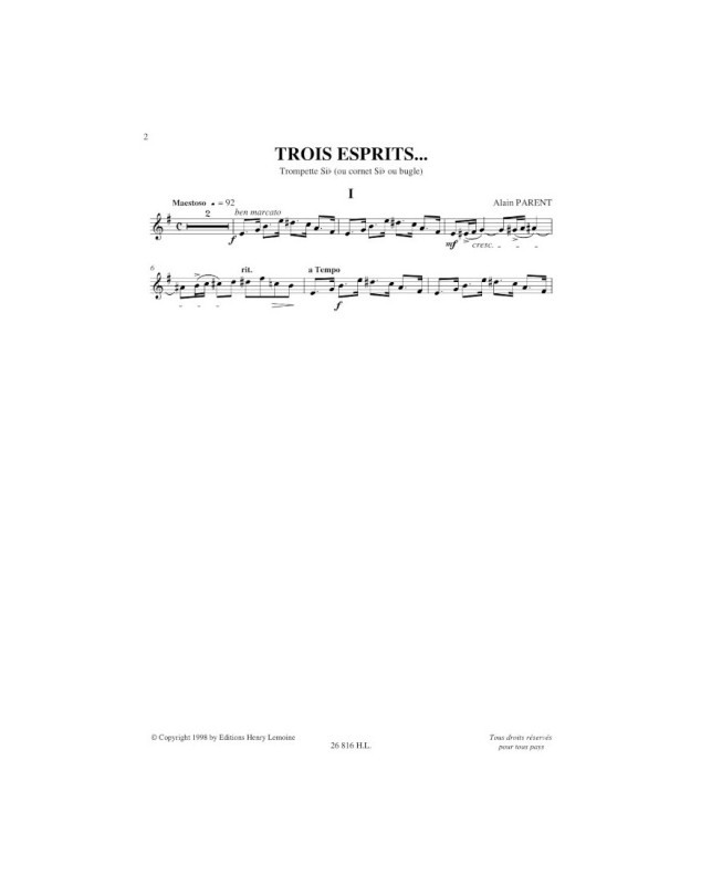 Trois (3) Esprits - Alain Parent