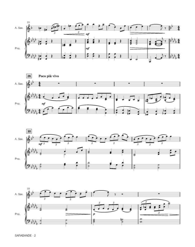 Sarabande - Pascal Proust - Saxophone Alto - De Haske