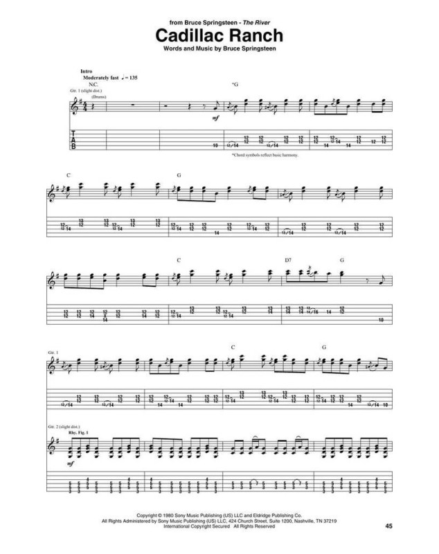 Bruce Springsteen Guitar Collection - Guitar Recorded Version