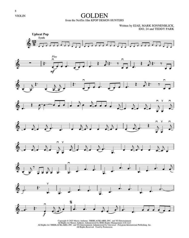 Songs from Kpop Demon Hunters, Minecraft, Wicked - Violon