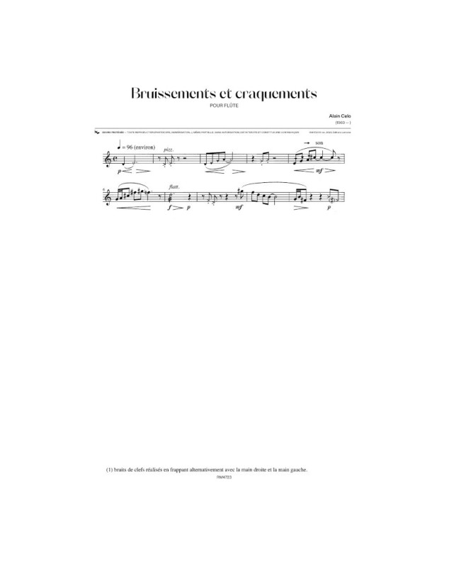 Bruissements et Craquements - Alain Celo - Flûte et Piano