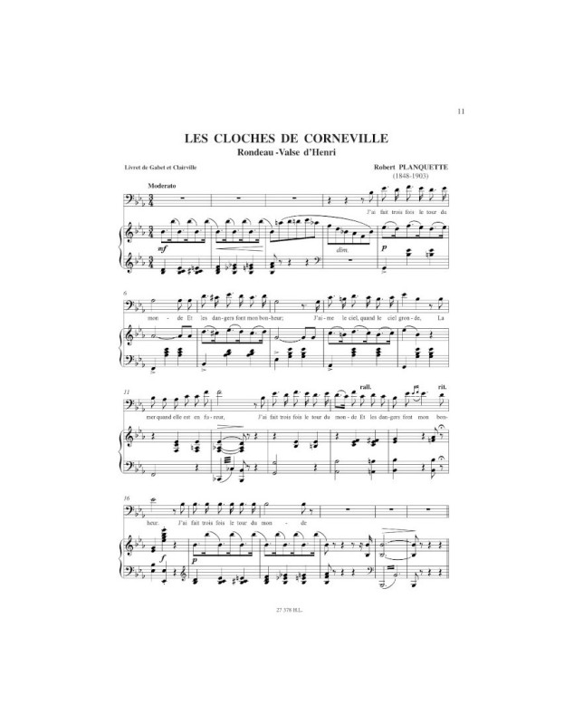 Airs d'opérettes - Baryton et Piano - Editions Henry Lemoine