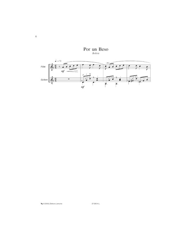 Chansons et Danses d'Amérique Latine Vol. A - Flute et Guitare