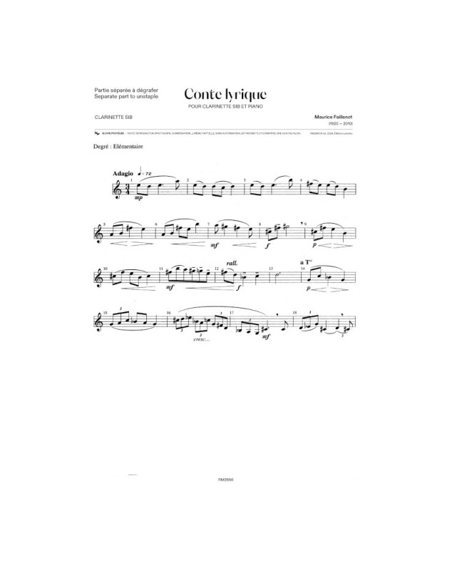 Maurice Faillenot : Conte Lyrique