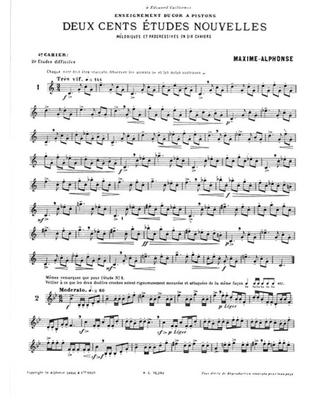 Maxime-Alphonse : 200 Études Nouvelles Mélodiques et Progressives Vol. 4