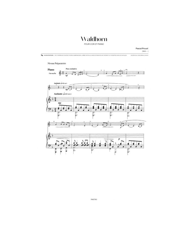 Pascal Proust : Waldhorn -Cor Mi b ou Fa et Piano - Robert Martin