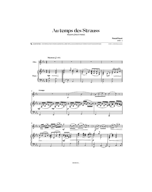 Pascal Proust : Au temps des Strauss  - Flûte et Piano