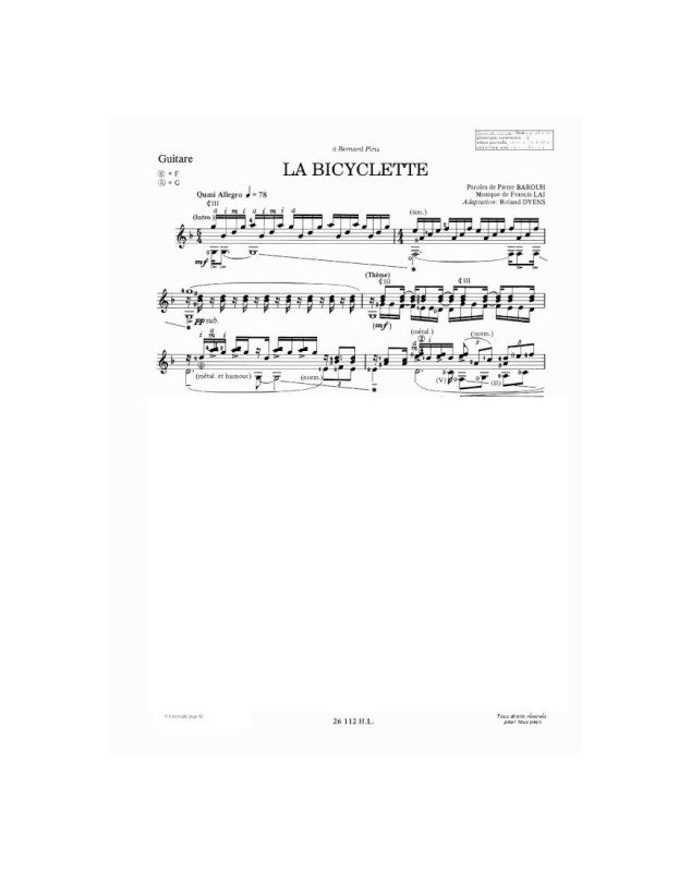Roland Dyens : Chansons Françaises Vol. 1 - Pour Guitare