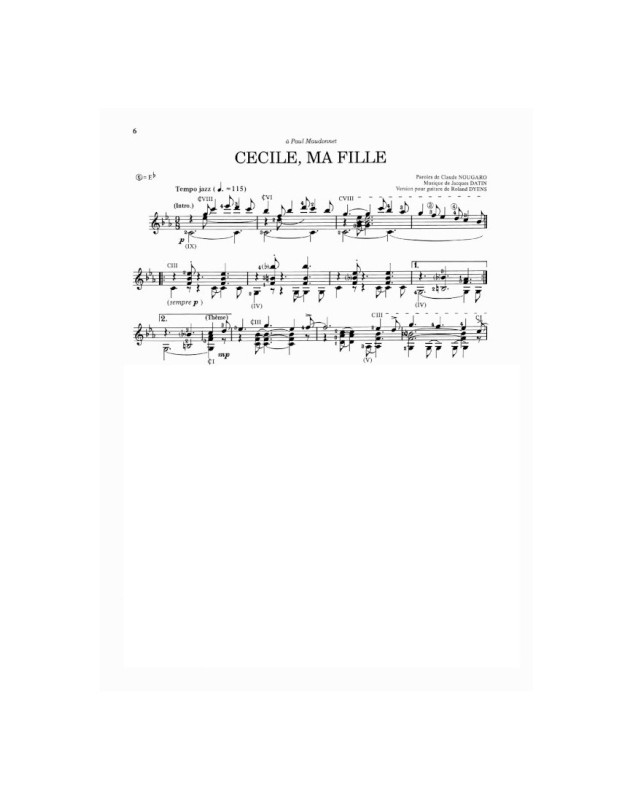 Roland Dyens : Chansons Françaises Vol. 1 - Pour Guitare