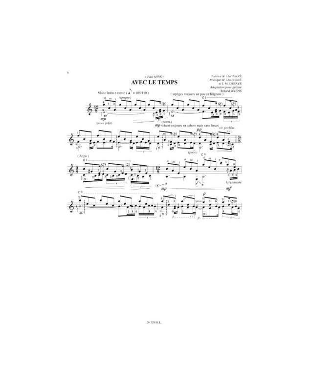 Roland Dyens : Chansons françaises Vol.2 - Pour Guitare