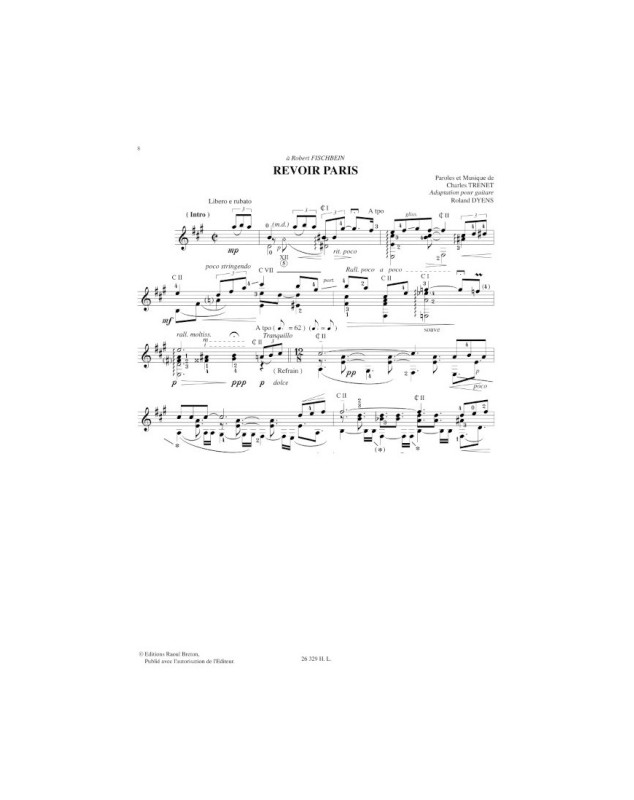 Roland Dyens : Chansons françaises Vol.2 - Pour Guitare