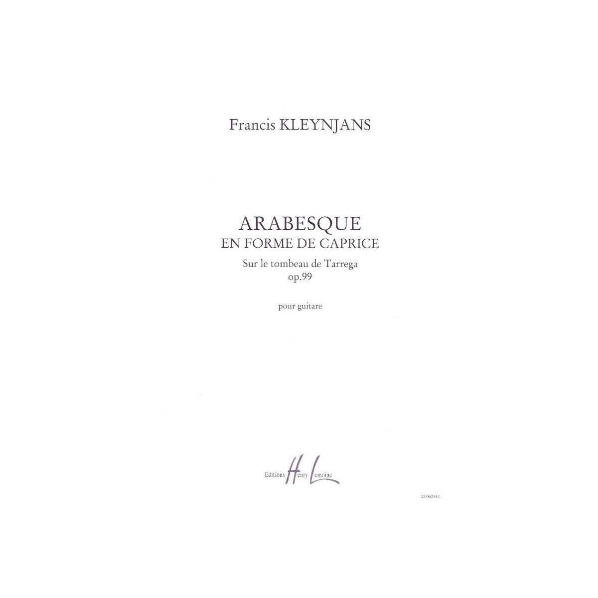 Francis Kleynjans : Arabesque en forme de caprice