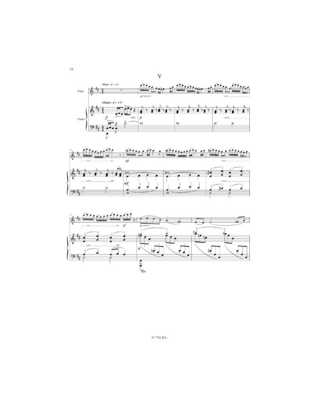 Jules Mouquet : Cinq (5) Pièces brèves Op.39  - Flûte et Piano