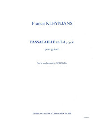 Passacaille en la, Op. 87