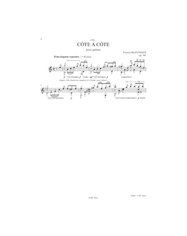 Francis Kleynjans : Valse d'un soir - Côte à côte