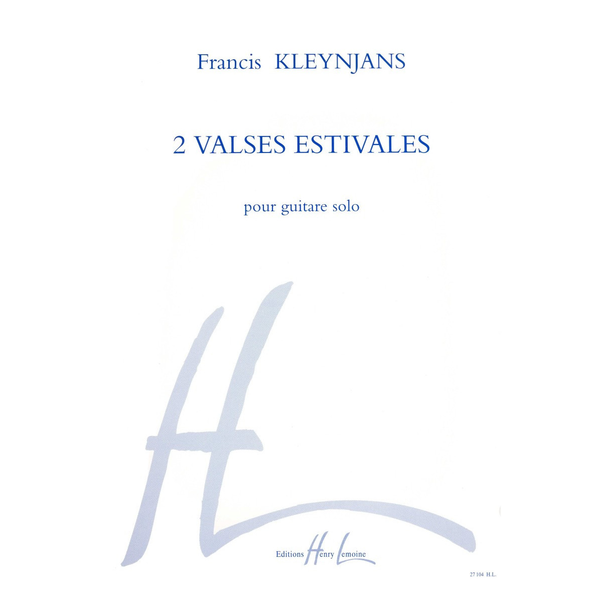 Francis Kleynjans : Deux (2) Valses estivales